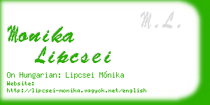 monika lipcsei business card