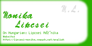 monika lipcsei business card